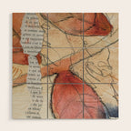joy - botanical mixed media watercolor abstract Wood Wall Art Gallery Image 1