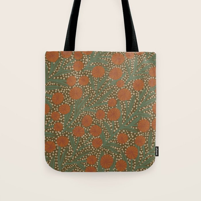 Summer Garden / Green & Orange Tote Bag Gallery Image 1