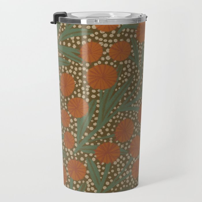 Summer Garden / Green & Orange Travel Mug Gallery Image 3