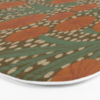 Summer Garden / Green & Orange Bath Mat Gallery Image 3