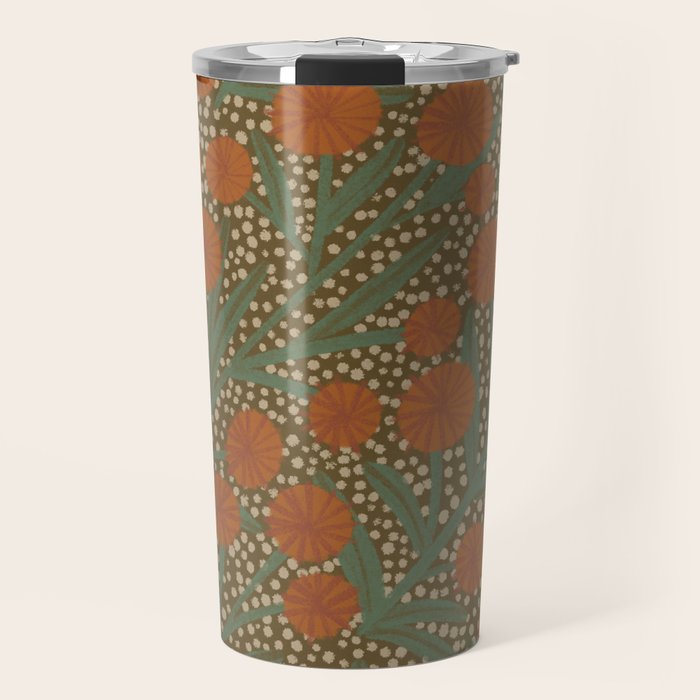 Summer Garden / Green & Orange Travel Mug Gallery Image 1