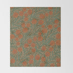 Summer Garden / Green & Orange Throw Blanket Gallery Image 2