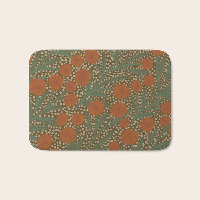 Summer Garden / Green & Orange Bath Mat Gallery Image 1