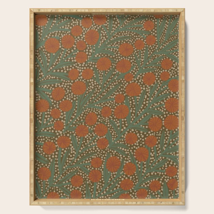 Summer Garden / Green & Orange Serving Tray Gallery Image 1