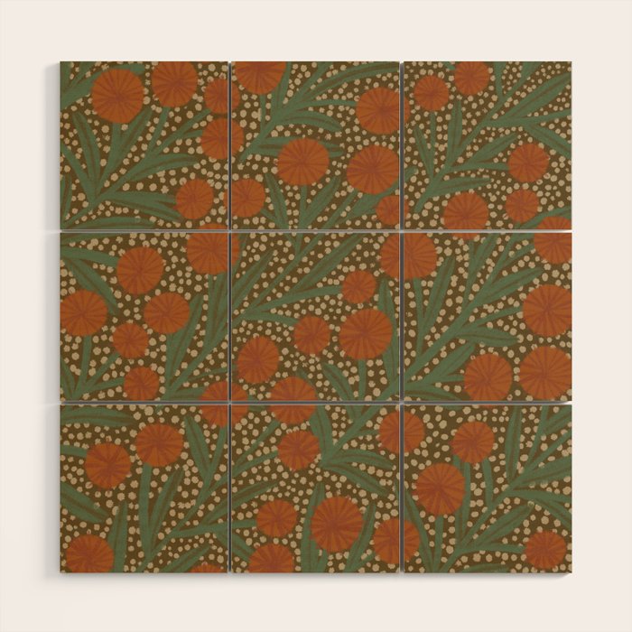 Summer Garden / Green & Orange Wood Wall Art Gallery Image 1