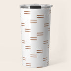double dash in burnt orange on white Travel Mug Gallery Image 1