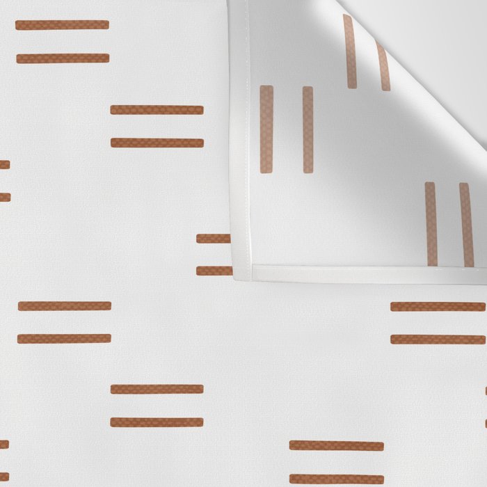 double dash in burnt orange on white Wall Tapestry Gallery Image 3
