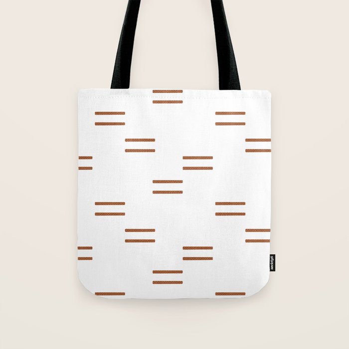 double dash in burnt orange on white Tote Bag Gallery Image 1