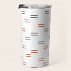 double dash in burnt orange on white Travel Mug Gallery Image 3