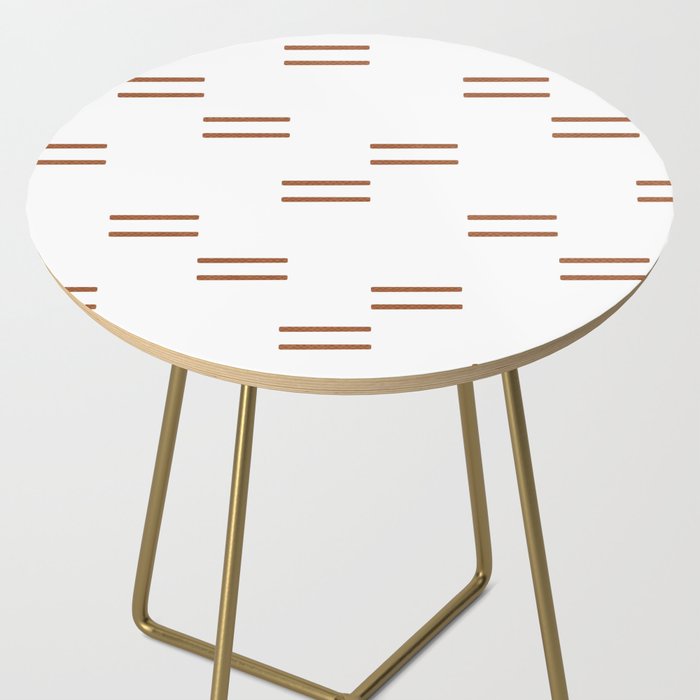 double dash in burnt orange on white Side Table Gallery Image 2