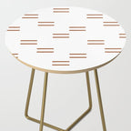 double dash in burnt orange on white Side Table Gallery Image 2