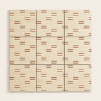 double dash in burnt orange on white Wood Wall Art Gallery Image 1