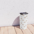 double dash in burnt orange on white Travel Mug Gallery Image 4