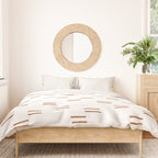 double dash in burnt orange on white Duvet Cover Gallery Image 3