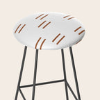 double dash in burnt orange on white Stool Gallery Image 2