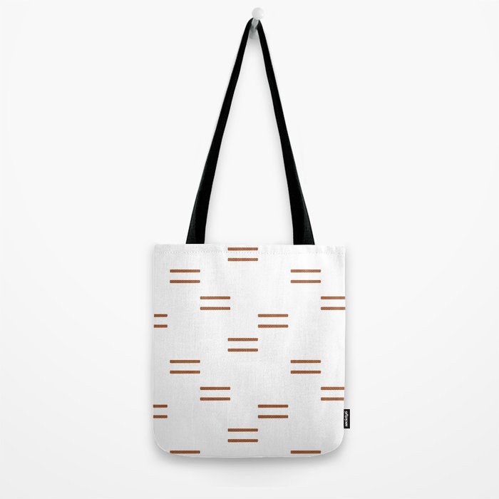 double dash in burnt orange on white Tote Bag Gallery Image 2
