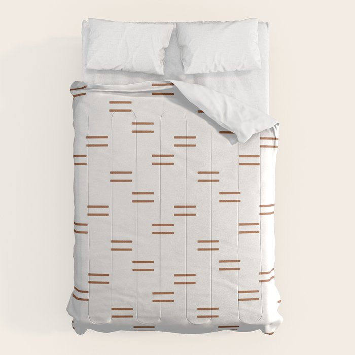 double dash in burnt orange on white Comforter Gallery Image 1