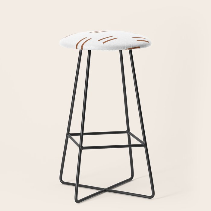 double dash in burnt orange on white Stool Gallery Image 1
