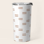 double dash in burnt orange on white Travel Mug Gallery Image 2