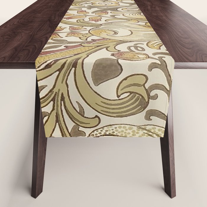 William Morris Vintage Golden Lily Biscuit Brick  Table Runner Gallery Image 1