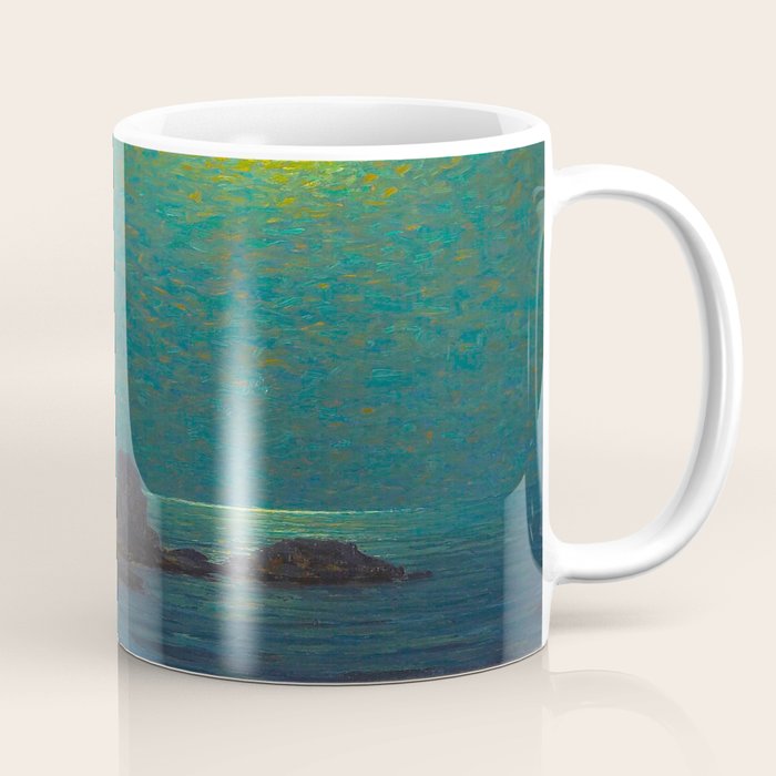 Granville Redmond Catalina Island Coast Under a Moonlit Sky Oil Painting Vintage American Art Coffee Mug Gallery Image 1