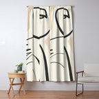 Lady Portrait Abstract Minimal  Line Art 3 Window Curtain Gallery Image 5