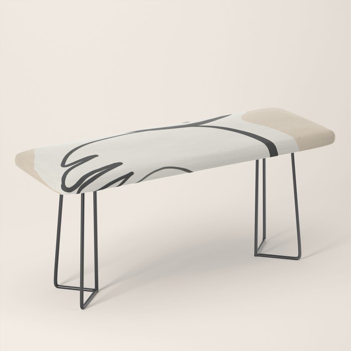 Lady Portrait Abstract Minimal  Line Art 3 Bench Gallery Image 1