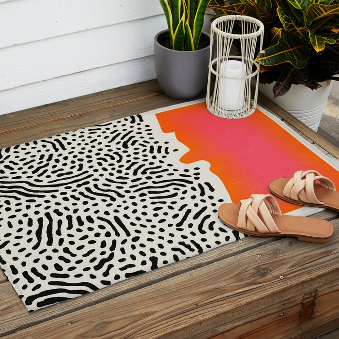 Sunset & Spots: Mid Century Abstraction Outdoor Rug Gallery Image 2