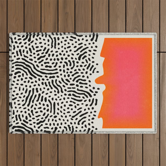 Sunset & Spots: Mid Century Abstraction Outdoor Rug Gallery Image 1
