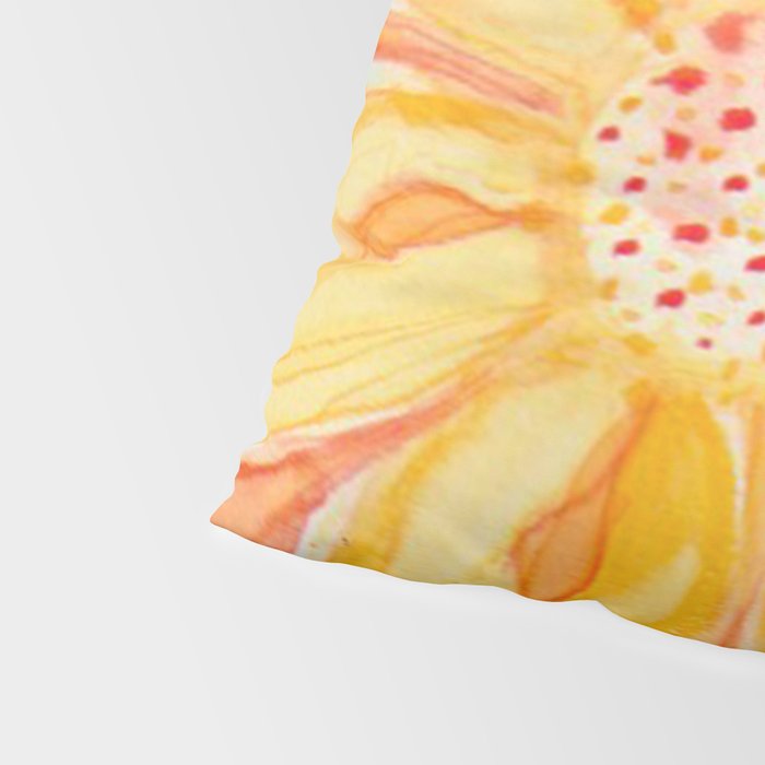 Sunburst Yellow and Orange Abstract Watercolor Flower Pillow Sham Gallery Image 4