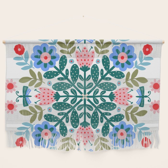 Scandinavian Folk Art Mandala  Wall Hanging Gallery Image 1