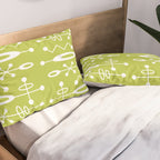 Mid Century Modern Radioactive Surfer 251 Chartreuse Pillow Sham Gallery Image 2