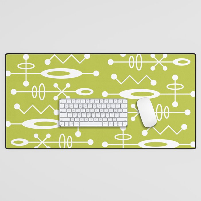 Mid Century Modern Radioactive Surfer 251 Chartreuse Desk Mat Gallery Image 1