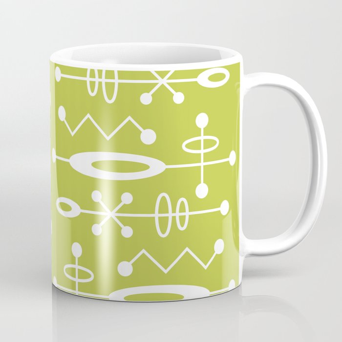 Mid Century Modern Radioactive Surfer 251 Chartreuse Coffee Mug Gallery Image 1