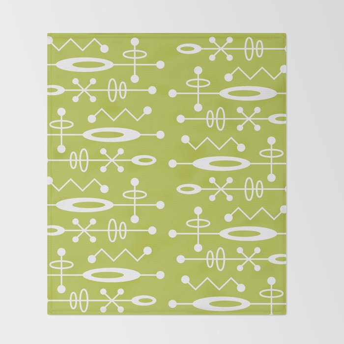 Mid Century Modern Radioactive Surfer 251 Chartreuse Throw Blanket Gallery Image 2