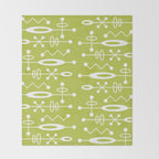 Mid Century Modern Radioactive Surfer 251 Chartreuse Throw Blanket Gallery Image 2