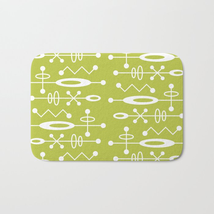 Mid Century Modern Radioactive Surfer 251 Chartreuse Bath Mat Gallery Image 1