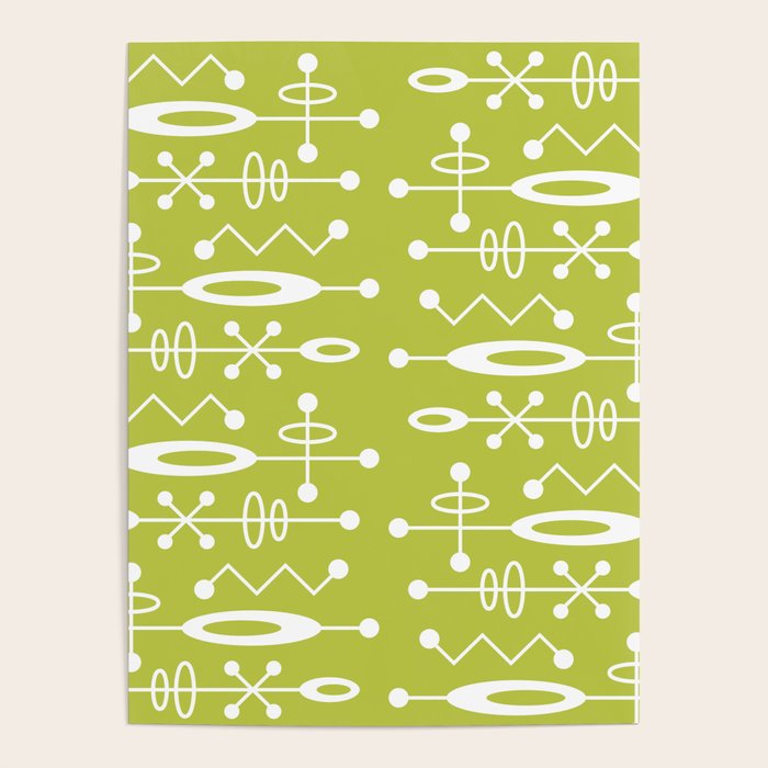 Mid Century Modern Radioactive Surfer 251 Chartreuse Poster Gallery Image 4