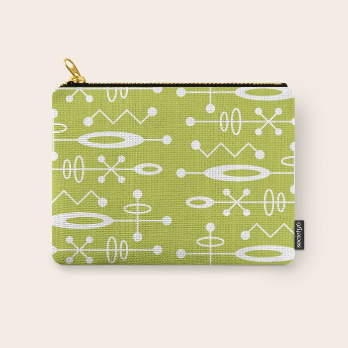 Mid Century Modern Radioactive Surfer 251 Chartreuse Carry All Pouch Gallery Image 1