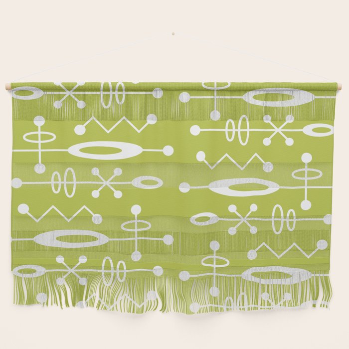 Mid Century Modern Radioactive Surfer 251 Chartreuse Wall Hanging Gallery Image 1