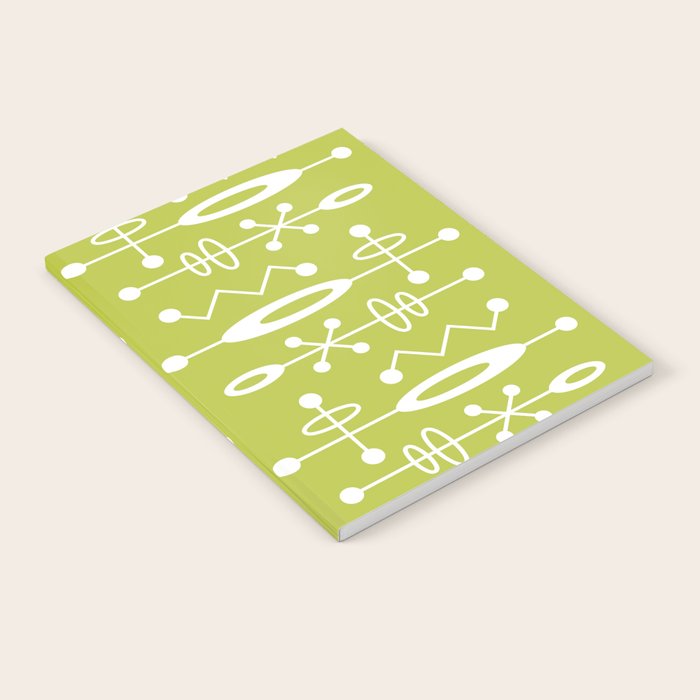 Mid Century Modern Radioactive Surfer 251 Chartreuse Notebook Gallery Image 2