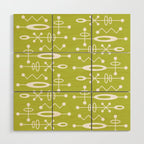 Mid Century Modern Radioactive Surfer 251 Chartreuse Wood Wall Art Gallery Image 1