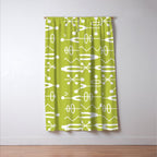 Mid Century Modern Radioactive Surfer 251 Chartreuse Window Curtain Gallery Image 3