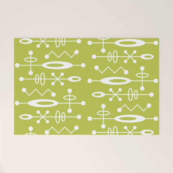 Mid Century Modern Radioactive Surfer 251 Chartreuse Welcome Mat Gallery Image 1
