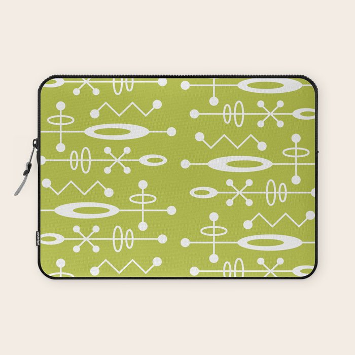 Mid Century Modern Radioactive Surfer 251 Chartreuse Laptop Sleeve Gallery Image 1