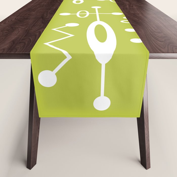 Mid Century Modern Radioactive Surfer 251 Chartreuse Table Runner Gallery Image 1