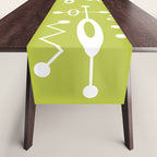 Mid Century Modern Radioactive Surfer 251 Chartreuse Table Runner Gallery Image 1