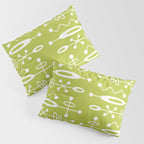 Mid Century Modern Radioactive Surfer 251 Chartreuse Pillow Sham Gallery Image 3