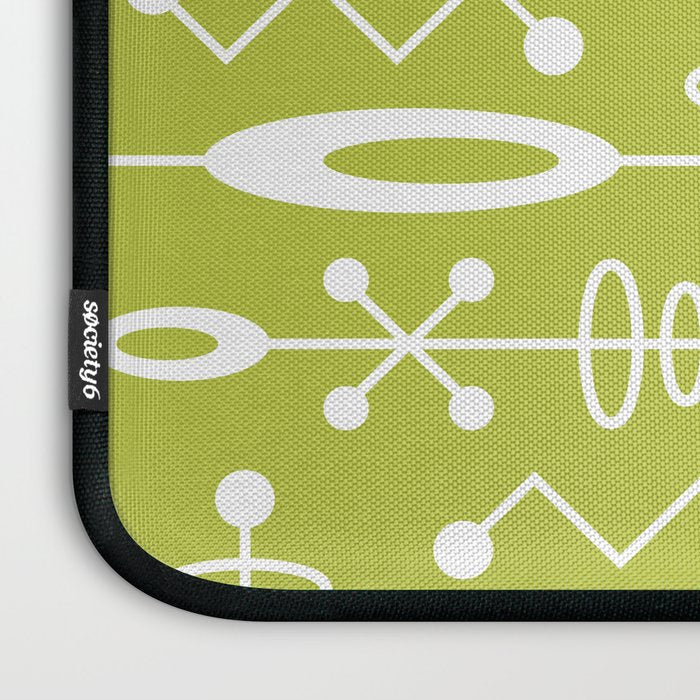 Mid Century Modern Radioactive Surfer 251 Chartreuse Laptop Sleeve Gallery Image 3