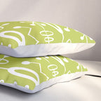 Mid Century Modern Radioactive Surfer 251 Chartreuse Pillow Sham Gallery Image 3
